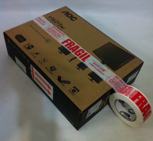 Imagen 2 de 5 de 36 Cintas Para Empaque Impresa Fragil De 48x150 Blanca