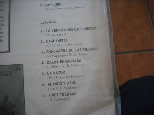Vinilo Lp De Los Charchaleros Zamba Del Grillo (u520