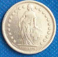 2 Francos 1913 Plata Suiza Moneda Hélvetia De Pie - Hm4