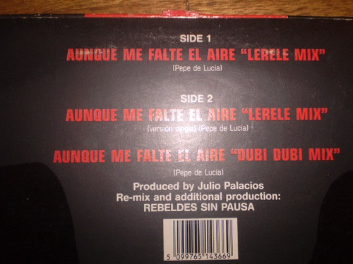 Vinilo Maxi Single De Azucar Moreno Aunque Me Falte (u257