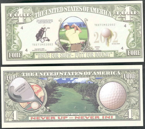 Billete Golf 4 Dolares (2002)