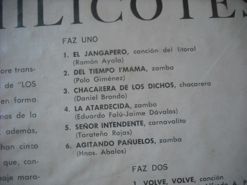Vinilo Lp De Los Chilicotes (u634