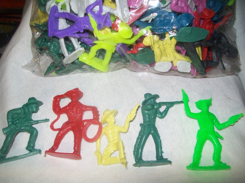 Gcg Lote 100 Vaqueros Retro De 6 A 7 Centimetros Plastico