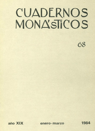 Cuadernos Monásticos Nº 68. - Enero-marzo 1984.
