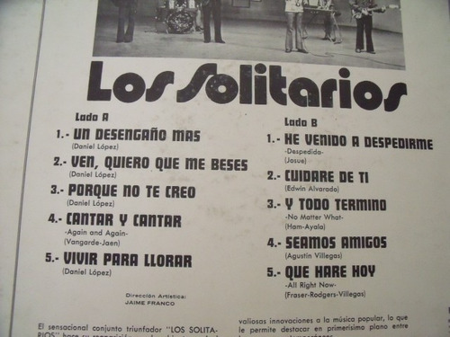 Lp Lp Los Solitarios Un Desengaño Mas (Usado)