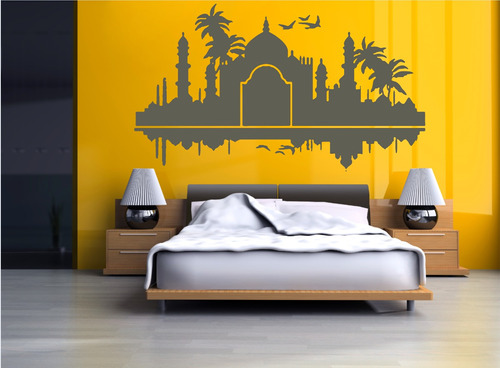 Adesivo Decorativo Parede Quarto Taj Mahal Skyline Castelo