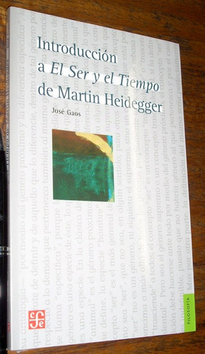 Introducción A El Ser Y El Tiempo, José Gaos, Ed. Fce