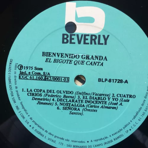 Lp Bienvenido Granda - Canta Angustia - Colecionável, Item de Música Cid  Usado 45772957