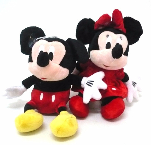 Kit 2 Boneco Pelúcia Mickey E Minnie Mouse 28cm Antialérgico