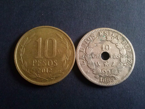 Moneda Bolivia 10 Centavos 1883 Níquel (c1 Classic)