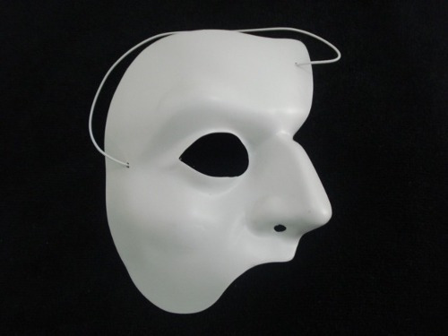 Mascara Meia Face Branca Carnaval Haloween Festas Disfarce