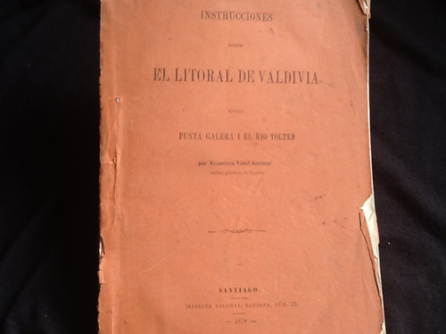 Litoral Valdivia Punta Galera Río Toltén - Vidal Gormaz Mapa