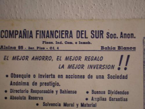 Imagen 2 de 3 de Antigua Publicidad De Compañia Financiera De 1961