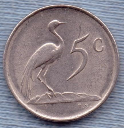 Sudafrica 5 Cents 1973 * Escudo *