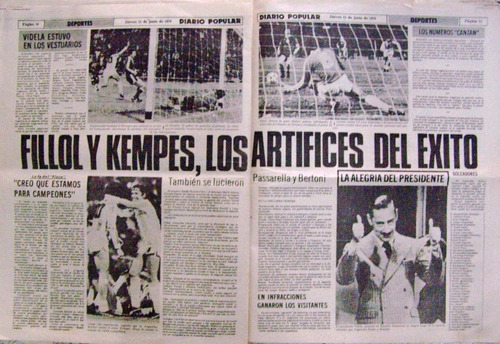 Imagen 4 de 4 de Diario Popular 15 De Junio 1978 * Mundial Argentina 1978 *