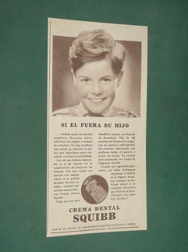 Publicidad Crema Dental Squibb Con Leche De Magnesia