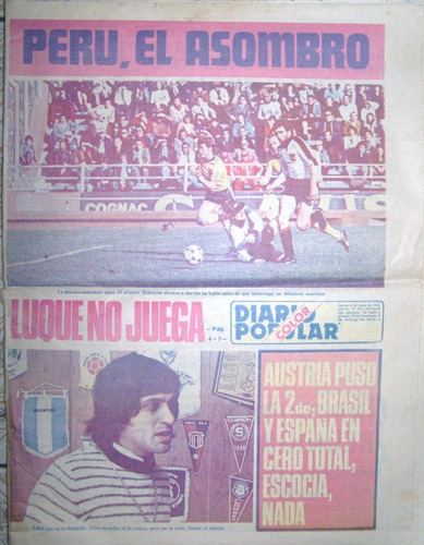 Diario Popular 8 De Junio 1978 * Mundial Argentina 1978 *