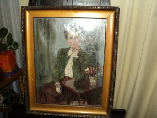 Pintura Al Óleo Sobre Lienzo - Retrato De Dama