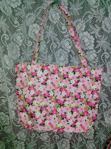Bolso Floreado - Con Cierre - Puede Usarse Para Playa