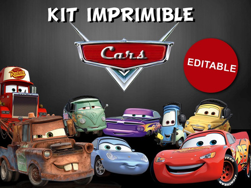 Kit Imprimible Editable Cars, Stickers Golosinas Cumpleaños