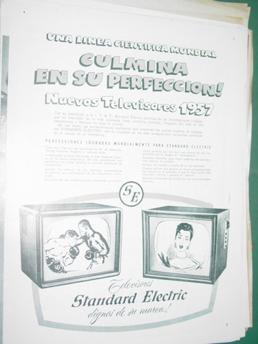 Publicidad Clipping Recorte Televisores Standard Electric M2