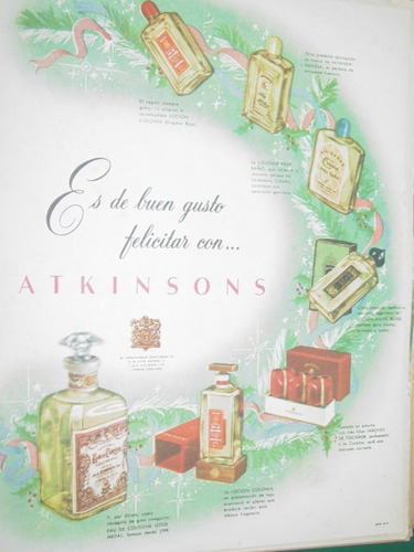 Publicidad Antigua Atkinsons Perfumes Buen Gusto Frascos Mo2