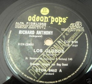 Richard Anthony Los Globos Simple Argentino Promo