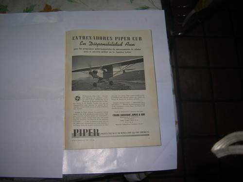 Piper Cub Frank Sheridan Jonas Son Avion Publicidad Set 1942
