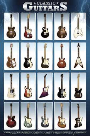 Guitarras Clasicas - Poster Importado De 90 X 60 Cm