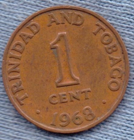 Trinidad Y Tobago 1 Cent 1968 * Escudo *