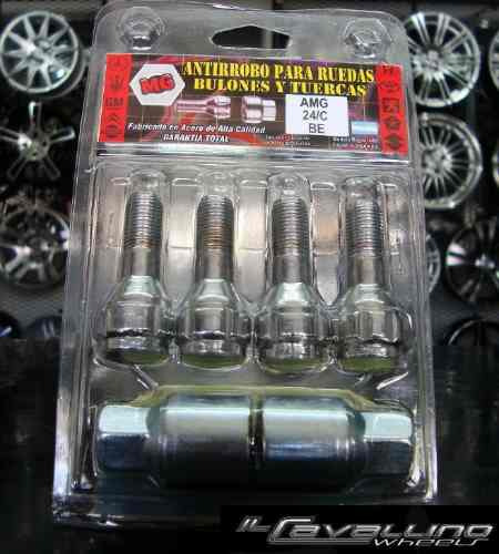 Imagen 3 de 6 de Kit 12 Bulones Cromados + 1 Set Antirrobo 2llaves Cavallino