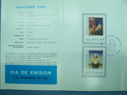 Navidad 1985 * 1º Dia Emision 7/12/1985