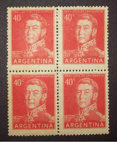 Argentina - Bloque X 4 Gj 1041 2 Errores Mint L0751