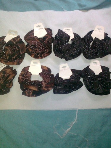 Colitas En Tela Tipo Seda - Marrones,negras,grises Y Blancas