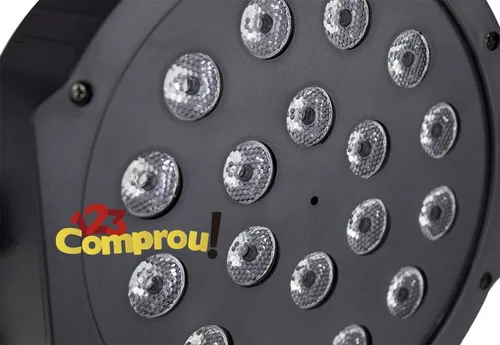 Refletor Led Par 64 Rgb 18 Leds 1w Display Digital Strobo