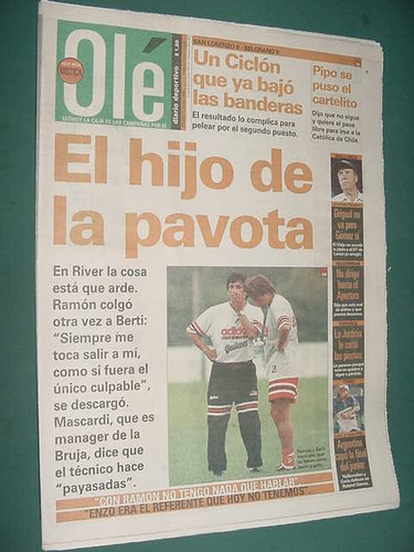 Diario Ole 5/6/99 River Belgrano San Lorenzo Rosario Central