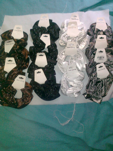 Colitas En Tela Tipo Seda - Marrones,negras,grises Y Blancas