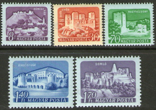 Hungría Serie X 5 Sellos Mint Castillos De Hungría Año 1960 