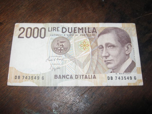 Billete De 2.000 Liras
