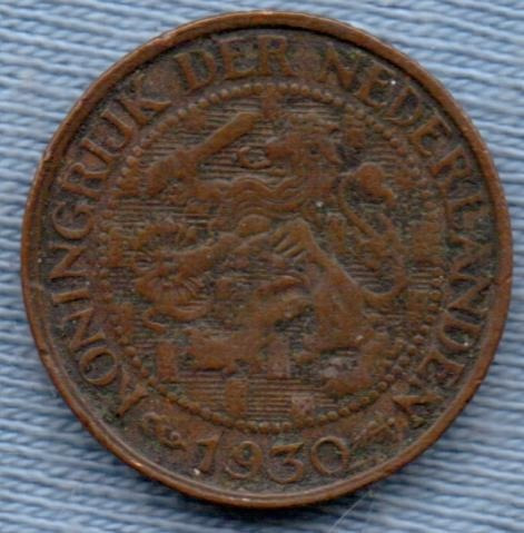 Holanda 1 Cent 1930 * Reinado De Wilhelmina I *