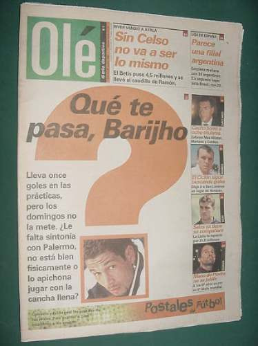 Diario Ole 28/8/98 Boca Gimnasia Lanus Instituto Racing Vele