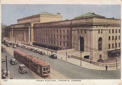 Postal 1946 Estacion Union De Ferrocarril Toronto Canada