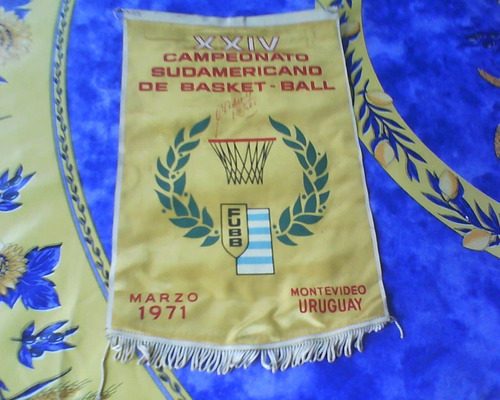 Banderin Xxiv Campeonato Sudamericano Basket Montevideo 1971