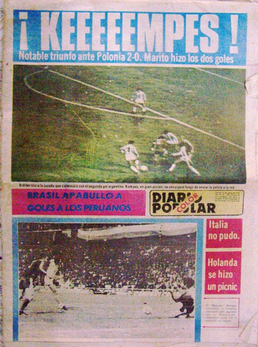 Imagen 1 de 4 de Diario Popular 15 De Junio 1978 * Mundial Argentina 1978 *