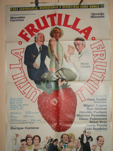 Poster Pelicula* Frutilla * 1980 M. Carreras Y O. Miranda