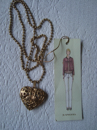 Rapsodia Collar Cadena Largo Dije Corazón Cuotas