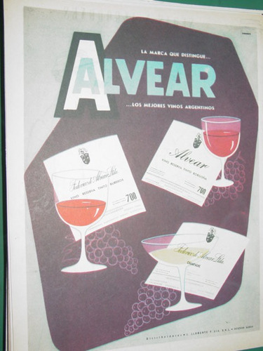 Publicidad Antigua Bebidas Vinos Champagne Alvear