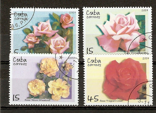Cuba 2007 4 Sellos Flores Usados