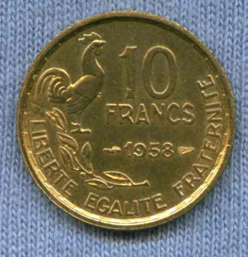 Imagen 1 de 2 de Francia 10 Francs 1958 * Casi Sin Circular * Oferta !!! *