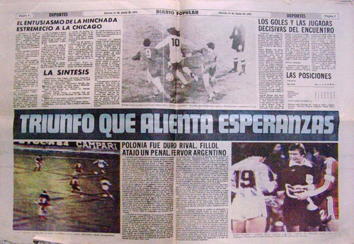 Imagen 3 de 4 de Diario Popular 15 De Junio 1978 * Mundial Argentina 1978 *